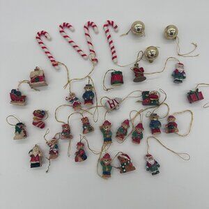 lot of 32 miniature christmas ornaments resin plastic